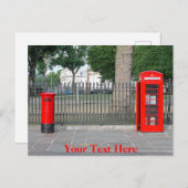 ロンドンの電話ブース&ポストボックス ポストカード (正面/裏面)