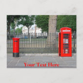 ロンドンの電話ブース&ポストボックス ポストカード (正面)