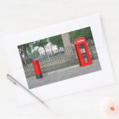 ロンドンの電話ブース&ポストボックス 長方形シール (封筒)