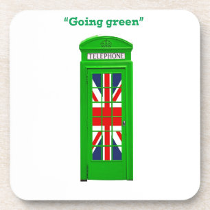 ロンドンの電話ボックスに「Going green」 コースター
