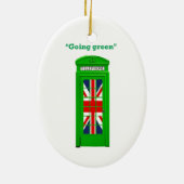 ロンドンの電話ボックスに「Going green」 セラミックオーナメント (裏面)