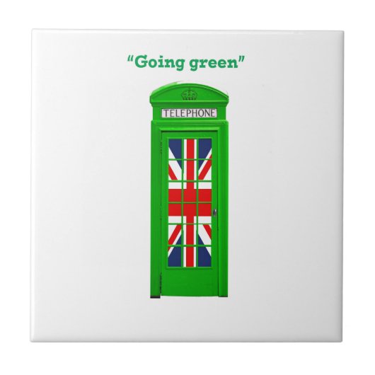 ロンドンの電話ボックスに「Going green」 タイル (正面)