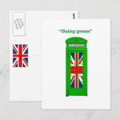 ロンドンの電話ボックスに「Going green」 ポストカード (正面/裏面)