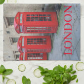 ロンドンの電話ボックス茶タオル キッチンタオル (折り畳み)