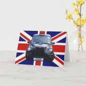 ロンドンの黒いタクシー カード (黄色い花)