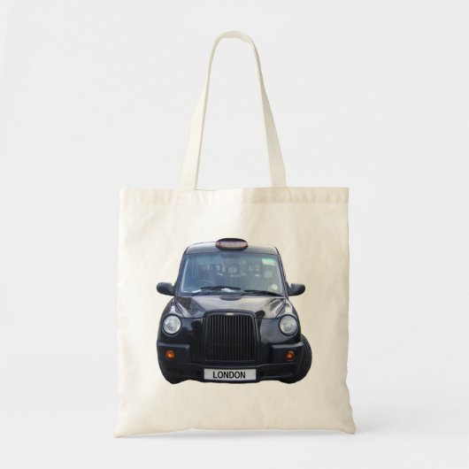 ロンドンの黒いタクシー トートバッグ (正面)