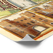 ロンドンの17世紀の地図W.ホラー著 ポスター (角)