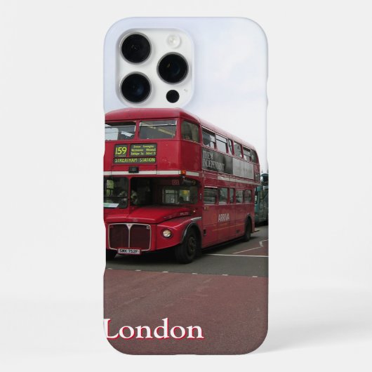 ロンドンの2階建てバス iPhoneケース (裏面)