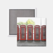 ロンドンの5つの電話ボックス マグネット (正面/裏面)