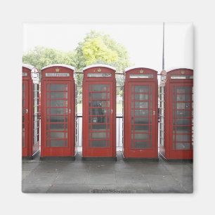 ロンドンの5つの電話ボックス マグネット