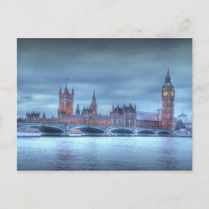 ロンドンはがきに英国議会 ポストカード