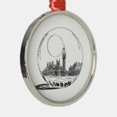 ロンドンはガラス玉に。 メタルオーナメント (右)