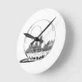 ロンドンはガラス玉に。 ラウンド壁時計 (傾斜)