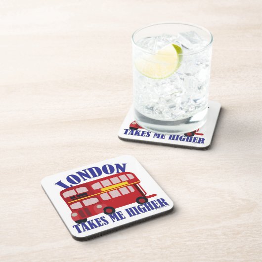ロンドンは私を高いおもしろいスローガンアートにする コースター (右側)