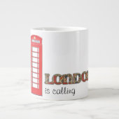 ロンドンは電話している ジャンボコーヒーマグカップ (正面)