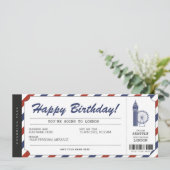 ロンドンへのサプライズ旅行 航空券 搭乗券 招待状 (スタンド正面)