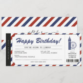 ロンドンへのサプライズ旅行 航空券 搭乗券 招待状 (正面/裏面)