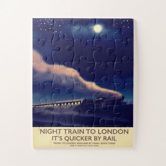 ロンドンへの夜行列車。 ジグソーパズル (縦)