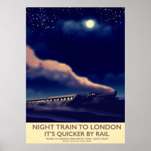 ロンドンへの夜行列車。 ポスター