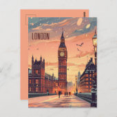 ロンドンへの旅行 ポストカード (正面/裏面)