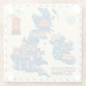 ロンドンをテーマにしたガラスのコースター ガラスコースター (裏面)