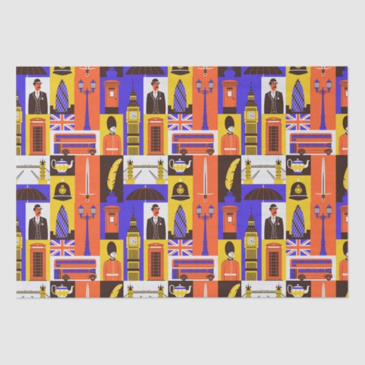 ロンドンをテーマにしたティッシュペーパー 薄葉紙 (正面)