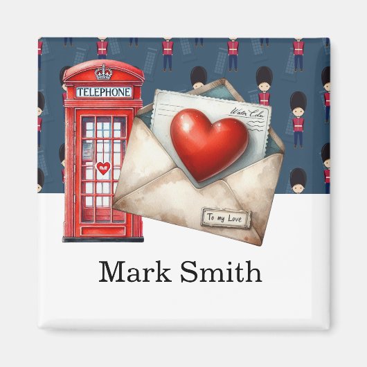 ロンドンをテーマにした恋人のためのラブレター マグネット (正面)