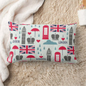 ロンドンをテーマにした腰枕 ランバークッション (ブランケット)