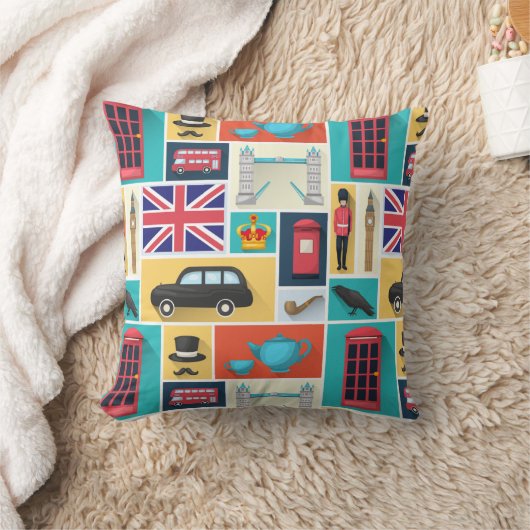 ロンドンをテーマにした クッション (ブランケット)