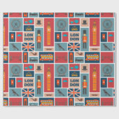 ロンドンをテーマにした ラッピングペーパー (フラット)