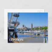 ロンドンアイと国会議事堂のはがき ポストカード (正面/裏面)