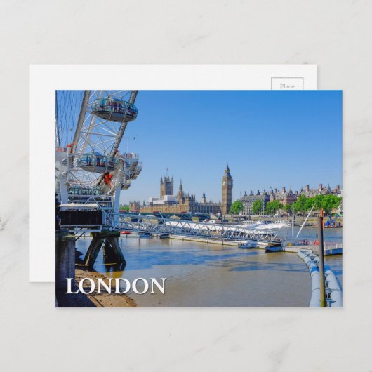 ロンドンアイと国会議事堂のはがき ポストカード (正面/裏面)
