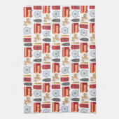 ロンドンアイコンコラージュ キッチンタオル (縦)