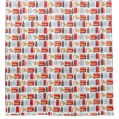 ロンドンアイコンコラージュ シャワーカーテン (正面)