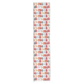 ロンドンアイコンコラージュ ショートテーブルランナー (正面)