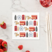 ロンドンアイコンコラージュ スタンダードカクテルナプキン (インサイチュ)