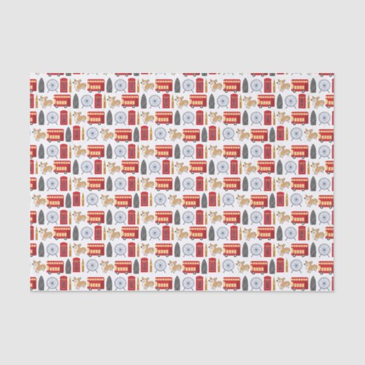 ロンドンアイコンコラージュ 薄葉紙 (正面)