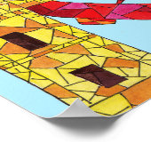 ロンドンアイコン建物モザイク ポスター (角)