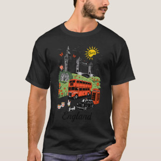 ロンドンアイコン イングランドのランドマーク Tシャツ