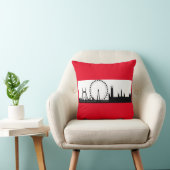ロンドンアイシティスカイラインイングランドレッド装飾用クッション クッション (椅子)