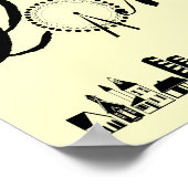 ロンドンアイシティテーマワードアートポスタープリント ポスター (角)