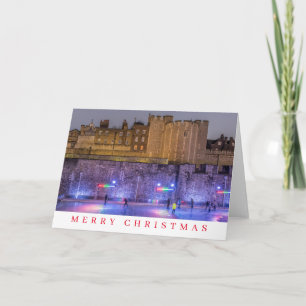 ロンドンアイススケートで滑るリンクビュークリスマスカード シーズンカード