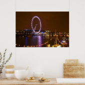 ロンドンアイ、リバー・テムズとライト ポスター (キッチン)