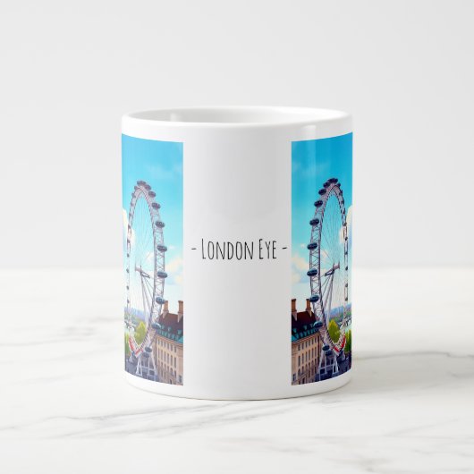 ロンドンアイ、ロンドンスカイライン ジャンボコーヒーマグカップ (正面)