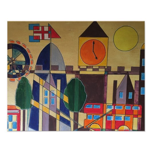 ロンドンアクリルキュビズム フォトプリント            (正面)