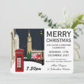 ロンドンアットクリスマスクリスマスパーティの招待状 招待状 (スタンド正面)