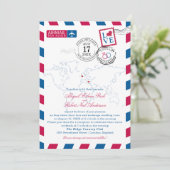 ロンドンアンドサントリーニエアメール結婚式招待状 招待状 (スタンド正面)