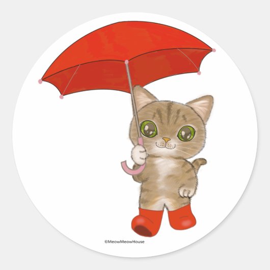 ロンドンアンブレラタブビーキャット ラウンドシール (正面)