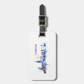 ロンドンアートウォーター絵画カラー ラゲッジタグ (正面縦)