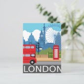 ロンドンアートプリントレトロ旅行鉄道ポスター ポストカード (スタンド正面)